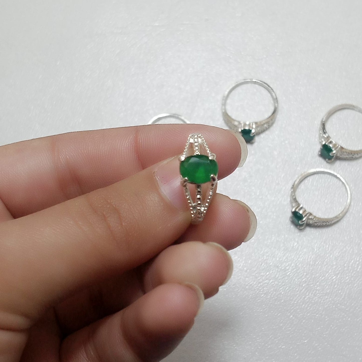 Emerald Female Ring | Step Cut Panna | CODE E-10