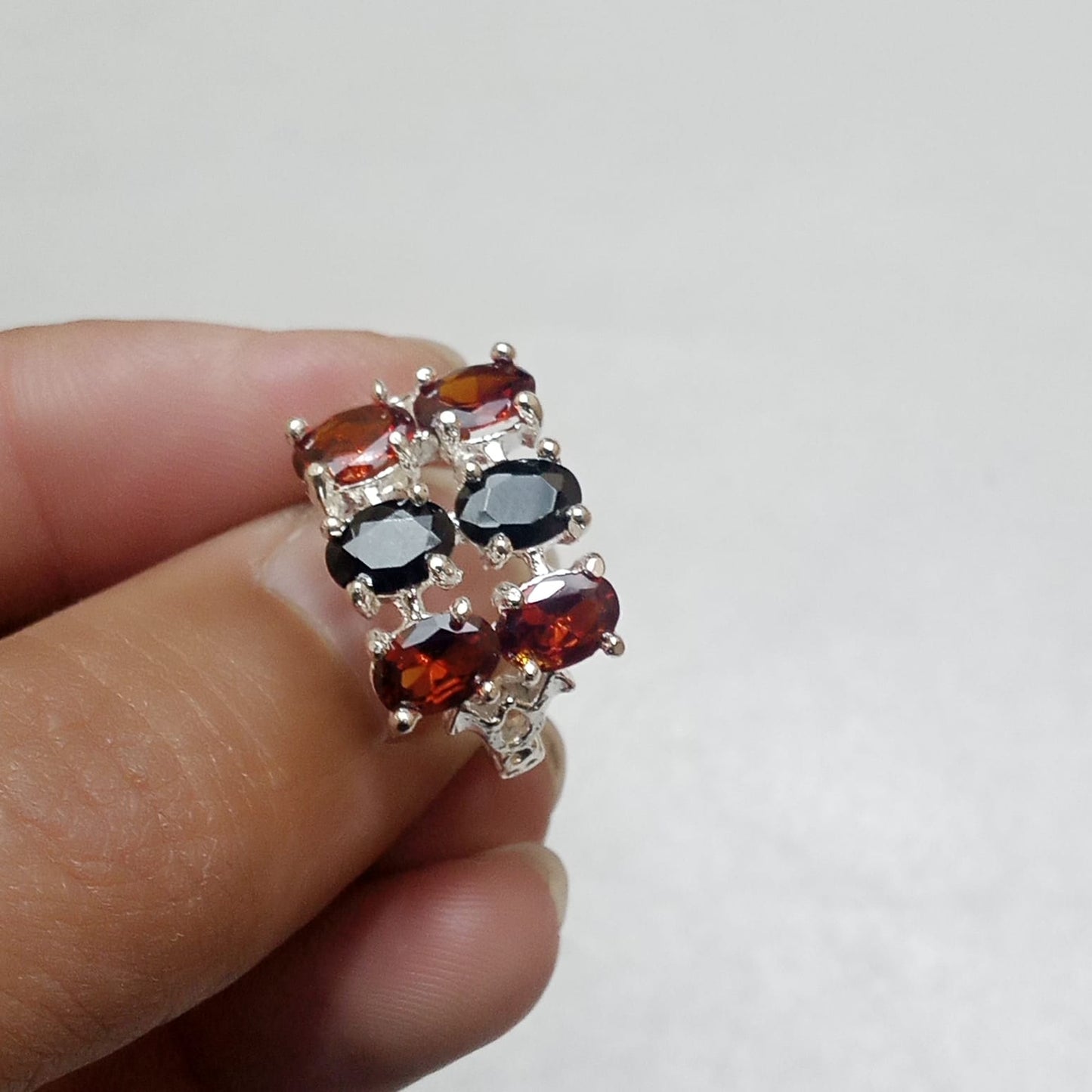 Multiple Stone Ring | Step Cut | Pukhraj, Emerald, Yaqoot, Tourmaline