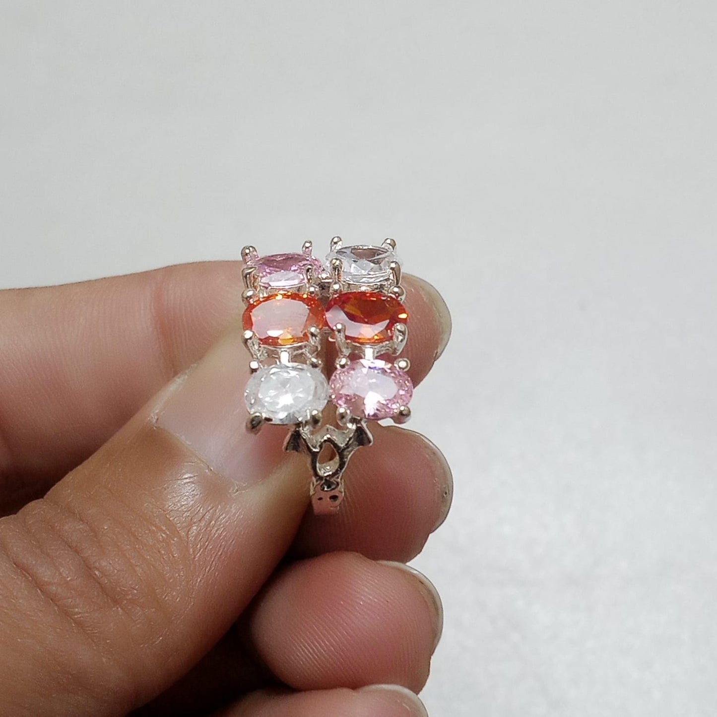 Multiple Stone Ring | Step Cut | Pukhraj, Emerald, Yaqoot, Tourmaline