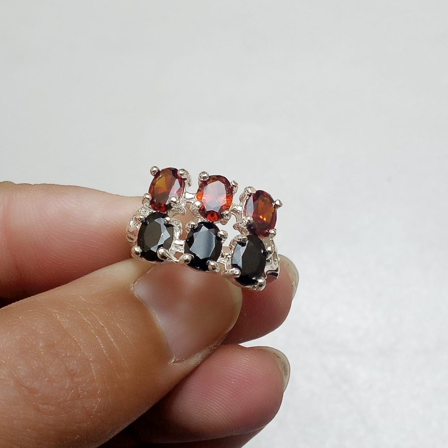 Multiple Stone Ring | Step Cut | Pukhraj, Emerald, Yaqoot, Tourmaline
