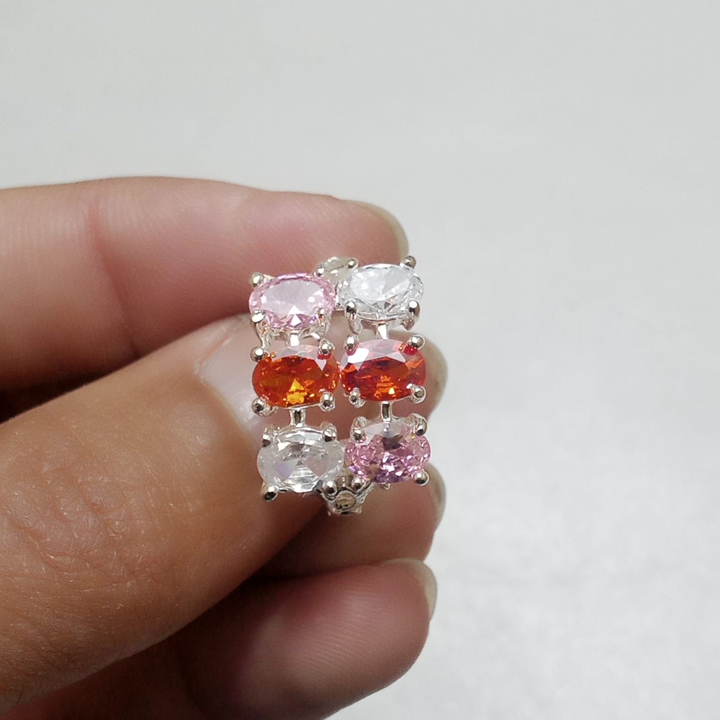 Multiple Stone Ring | Step Cut | Pukhraj, Emerald, Yaqoot, Tourmaline