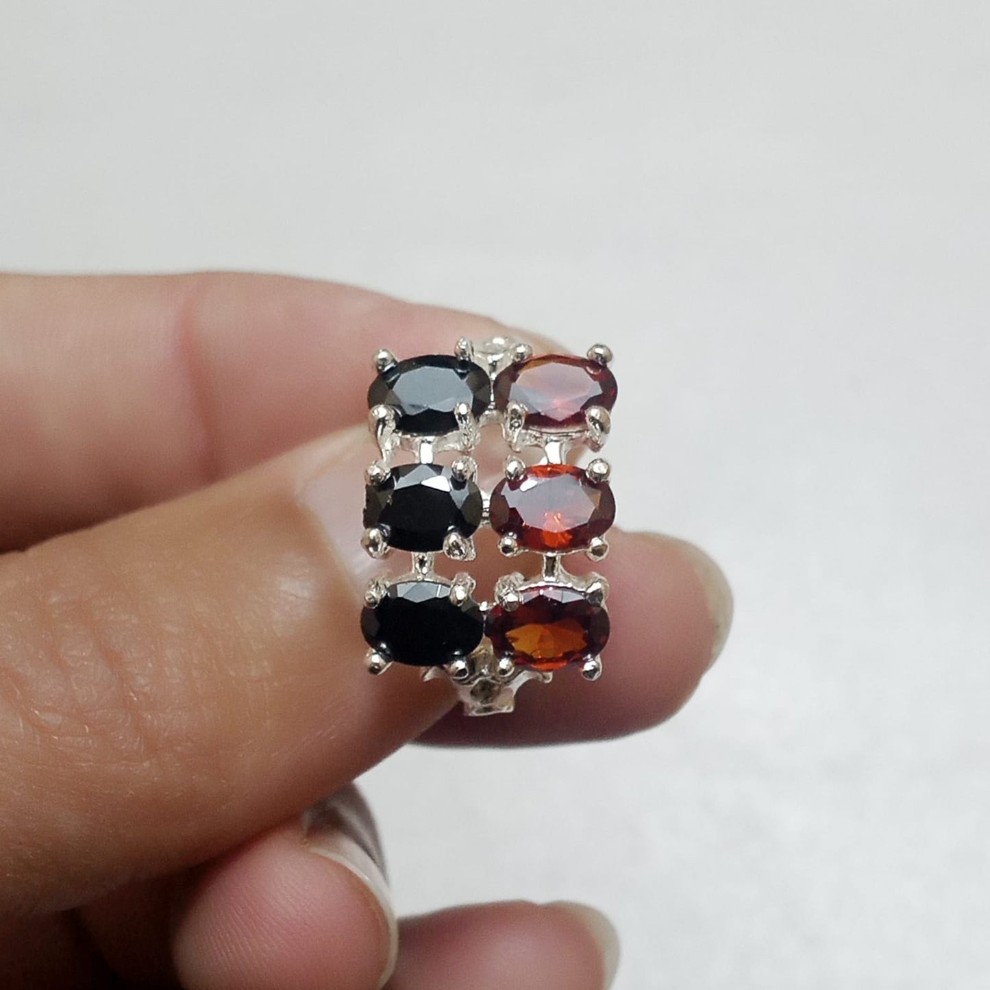 Multiple Stone Ring | Step Cut | Pukhraj, Emerald, Yaqoot, Tourmaline