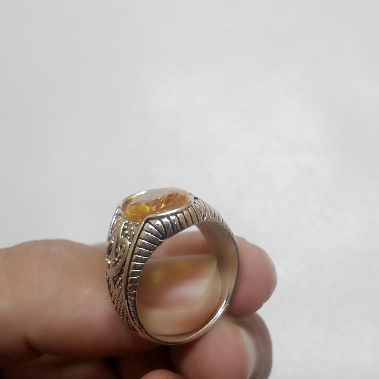 Pukhraj Ring | Step Cut | Turkish Style