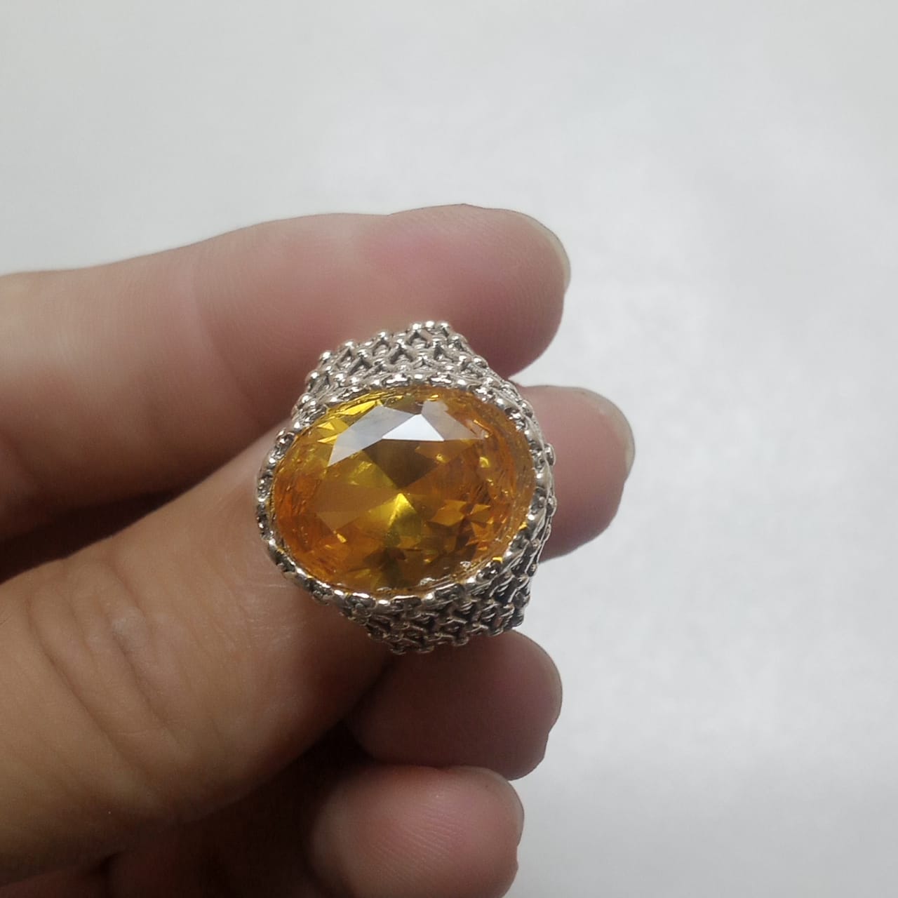 14 Carats Pukhraj Ring | Step Cut | Golden Yellow Pukhraj
