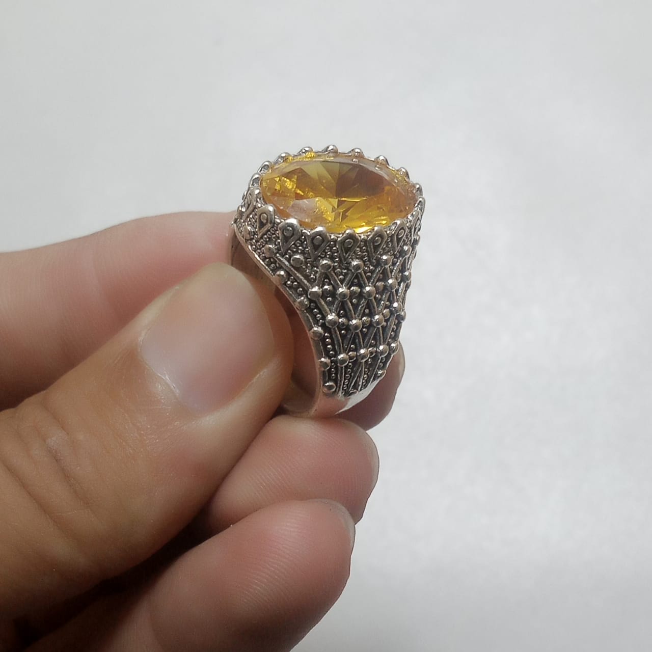 14 Carats Pukhraj Ring | Step Cut | Golden Yellow Pukhraj