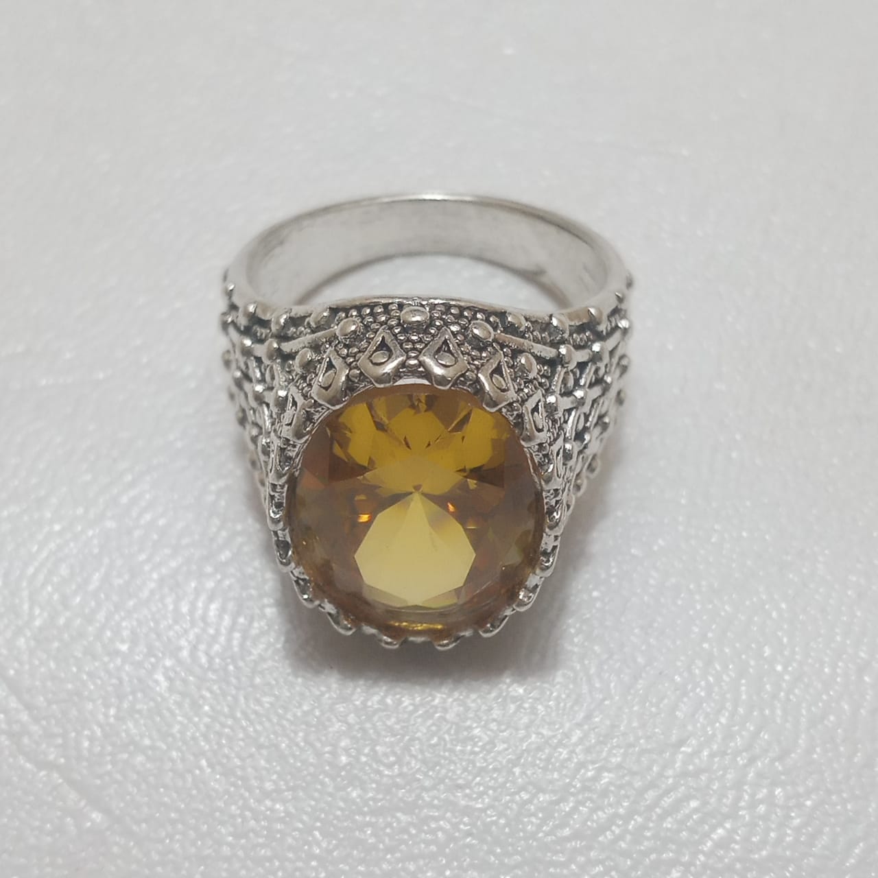 14 Carats Pukhraj Ring | Step Cut | Golden Yellow Pukhraj