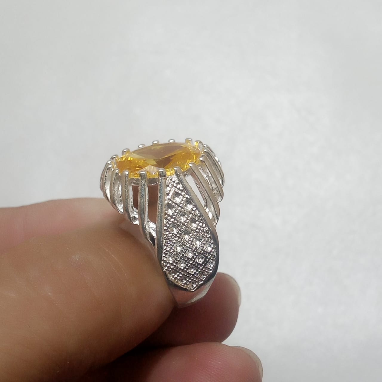 Pukhraj Ring | Step Cut | Italiyan Style
