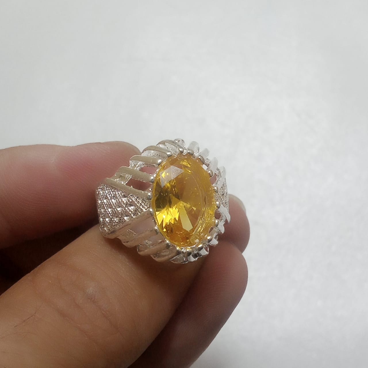 Pukhraj Ring | Step Cut | Italiyan Style