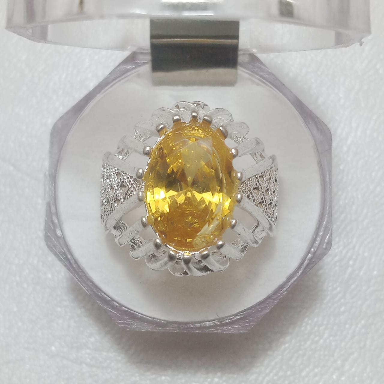 Pukhraj Ring | Step Cut | Italiyan Style