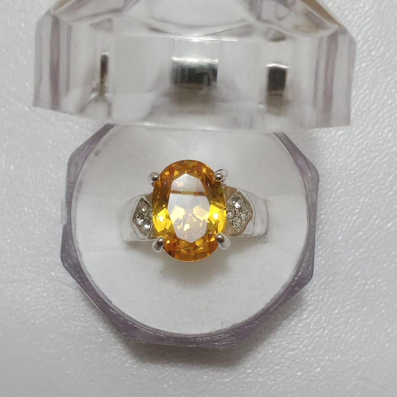 Pukhraj Ring | Step Cut | Italiyan Style