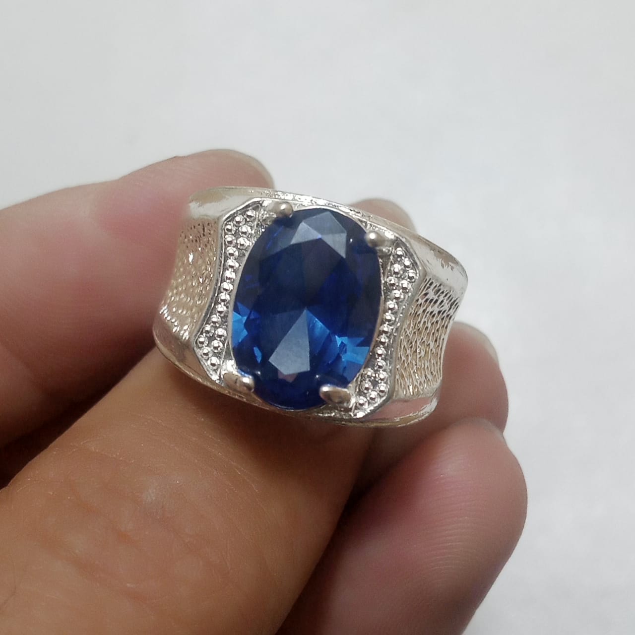 12 Carat Neelam Ring | Step Cut | Turkish Style Ring