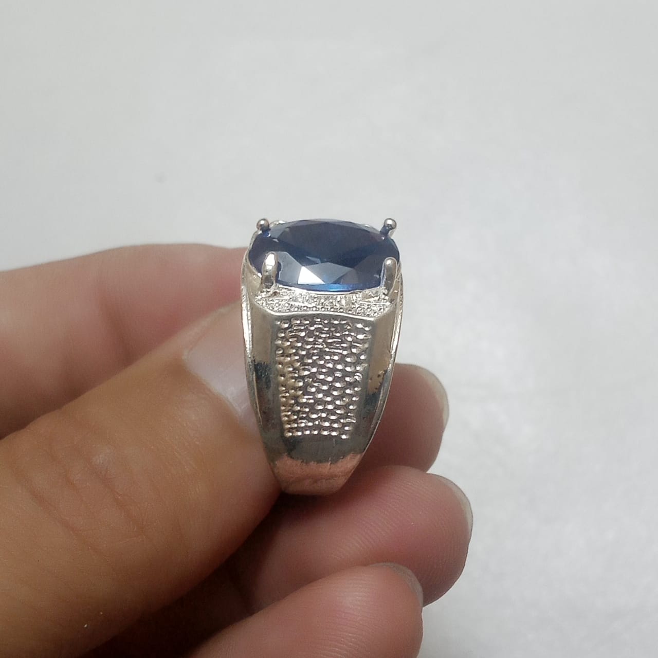 12 Carat Neelam Ring | Step Cut | Turkish Style Ring