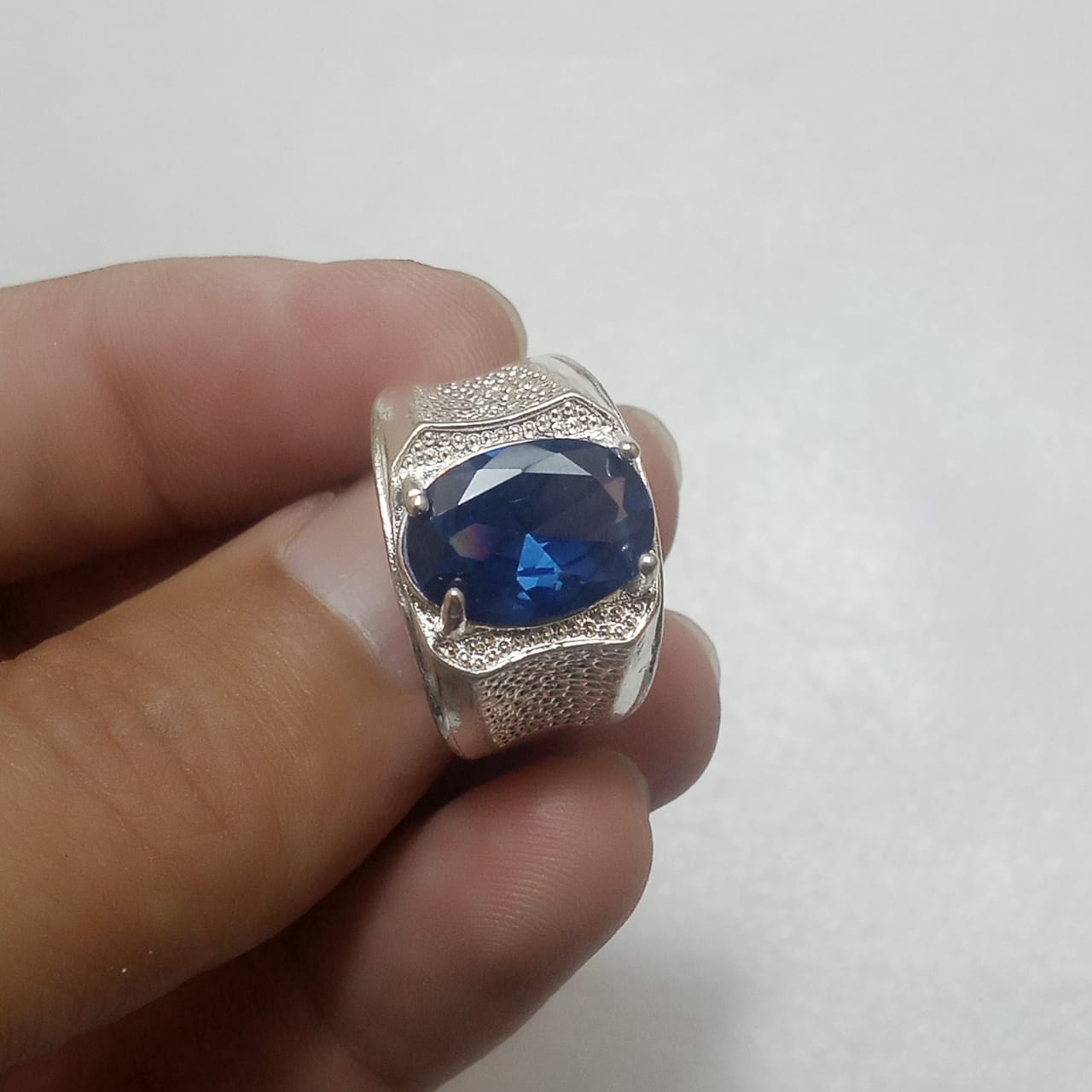 12 Carat Neelam Ring | Step Cut | Turkish Style Ring