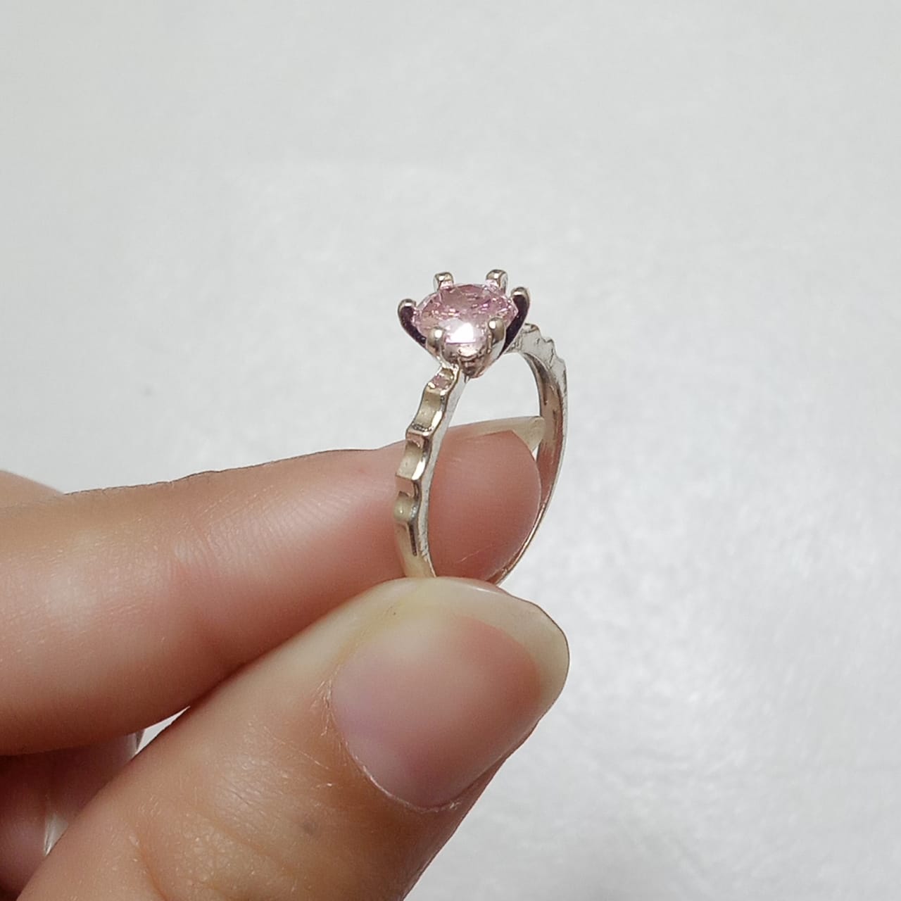 Pink Sapphire Female Ring | Diamond Cut | CODE WS-01