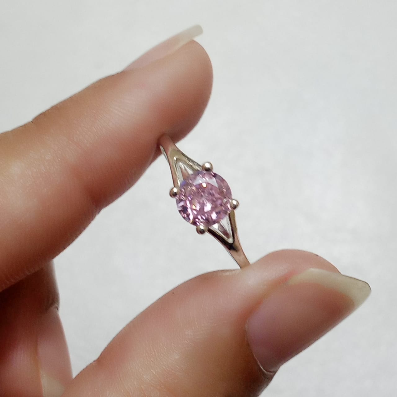 Pink Sapphire Female Ring | Diamond Cut | CODE WS-02