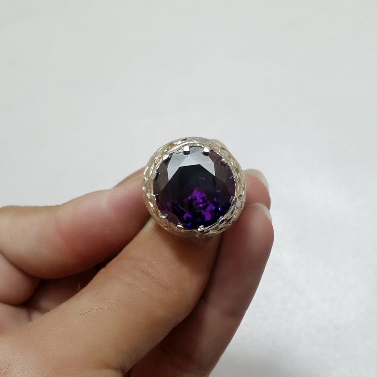 23 Carat Neelam Ring | Step Cut | Turkish Style Ring
