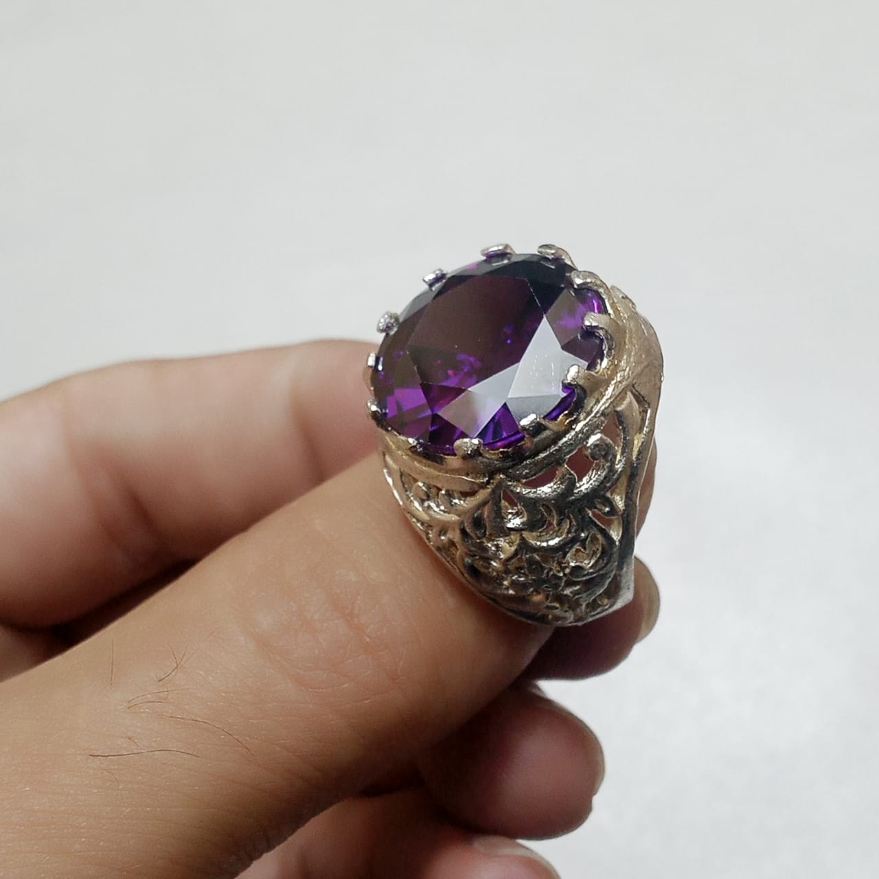 23 Carat Neelam Ring | Step Cut | Turkish Style Ring