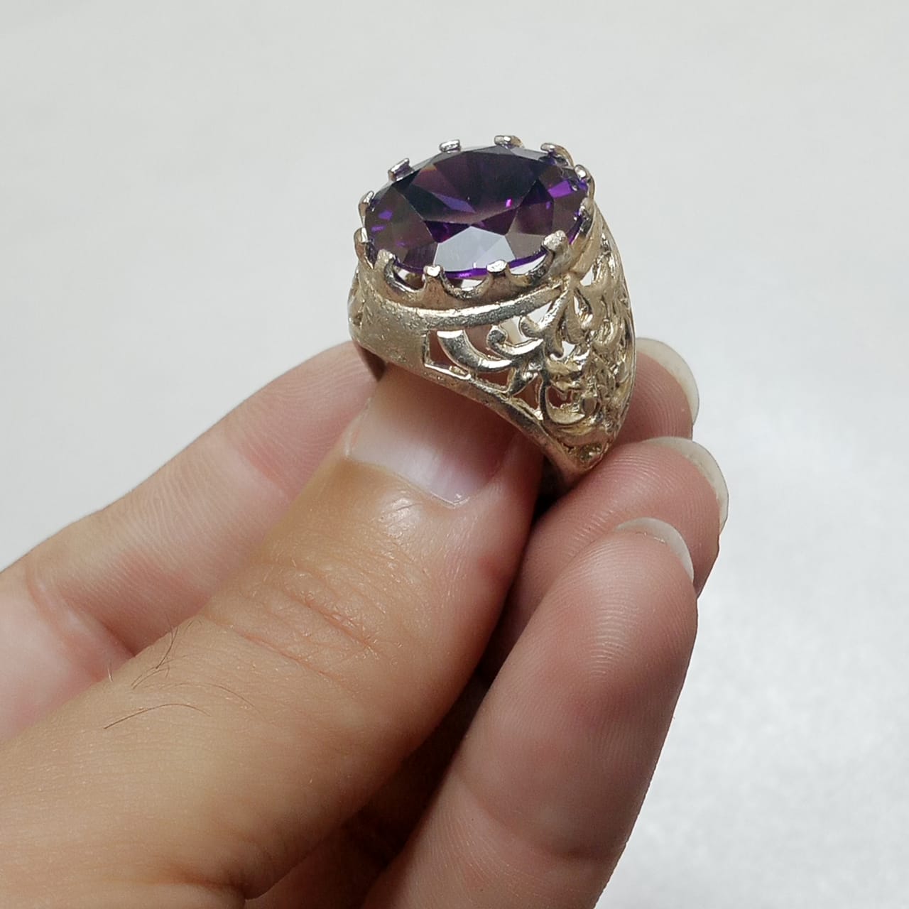 23 Carat Neelam Ring | Step Cut | Turkish Style Ring
