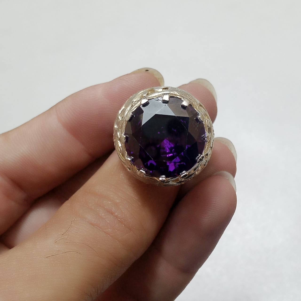 23 Carat Neelam Ring | Step Cut | Turkish Style Ring