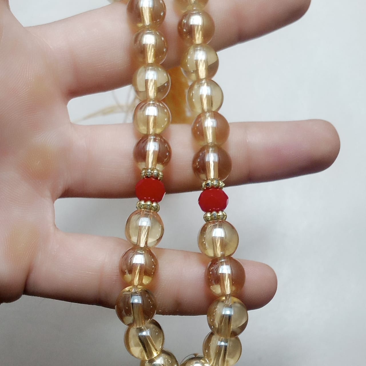 Golden Pukhraj Tasbeeh | 33 Beads | 10 mm