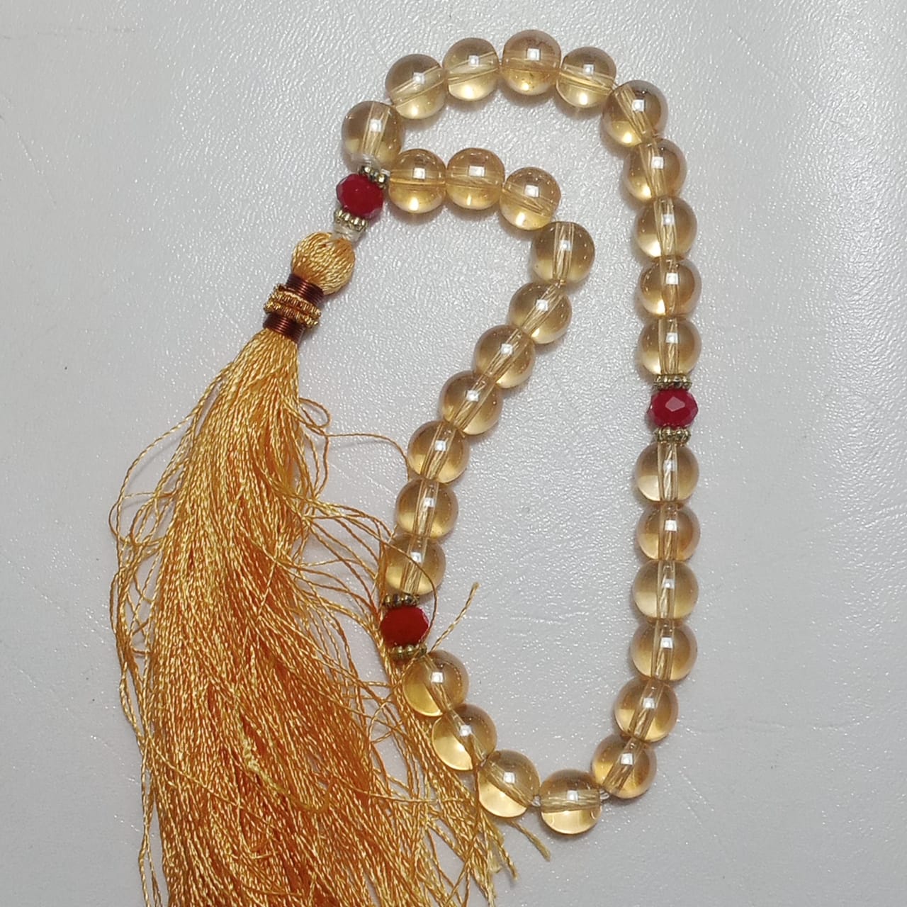 Golden Pukhraj Tasbeeh | 33 Beads | 10 mm