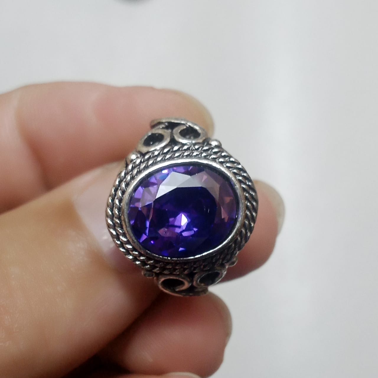 12 Carat Neelam Ring | Step Cut | Turkish Style Ring