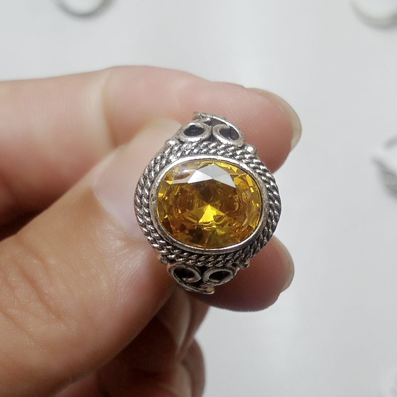 Pukhraj Ring | Step Cut | Turkish Style