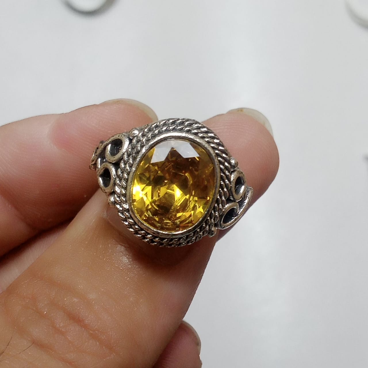Pukhraj Ring | Step Cut | Turkish Style