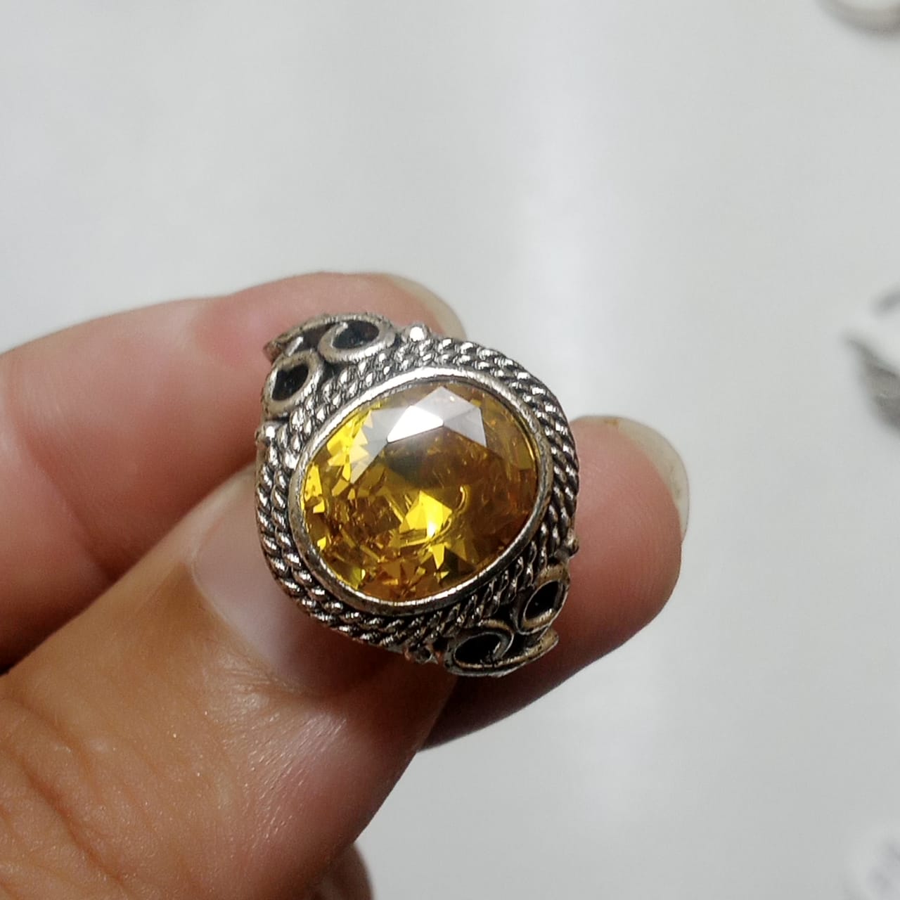 Pukhraj Ring | Step Cut | Turkish Style