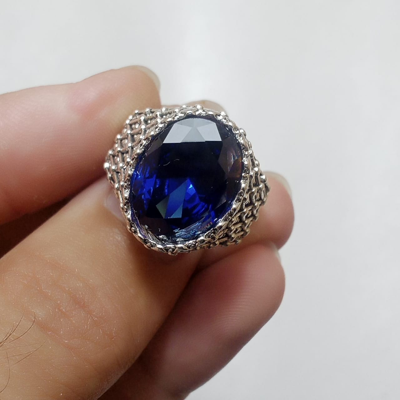 17 Carat Neelam Ring | Step Cut | Turkish Style Ring