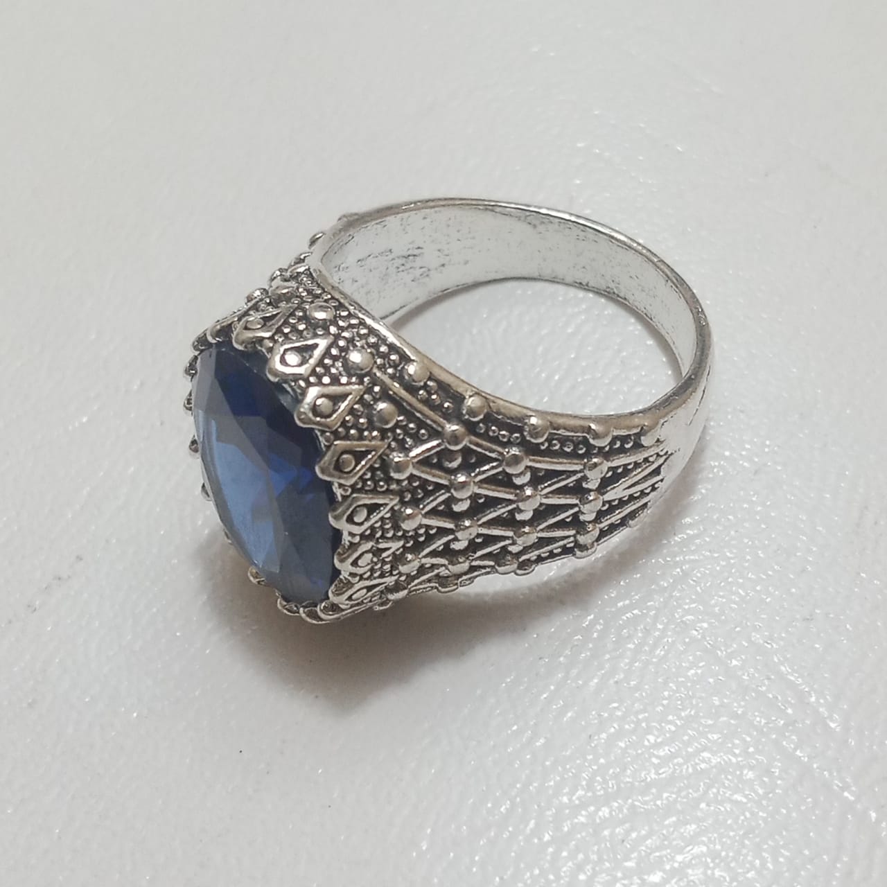 17 Carat Neelam Ring | Step Cut | Turkish Style Ring
