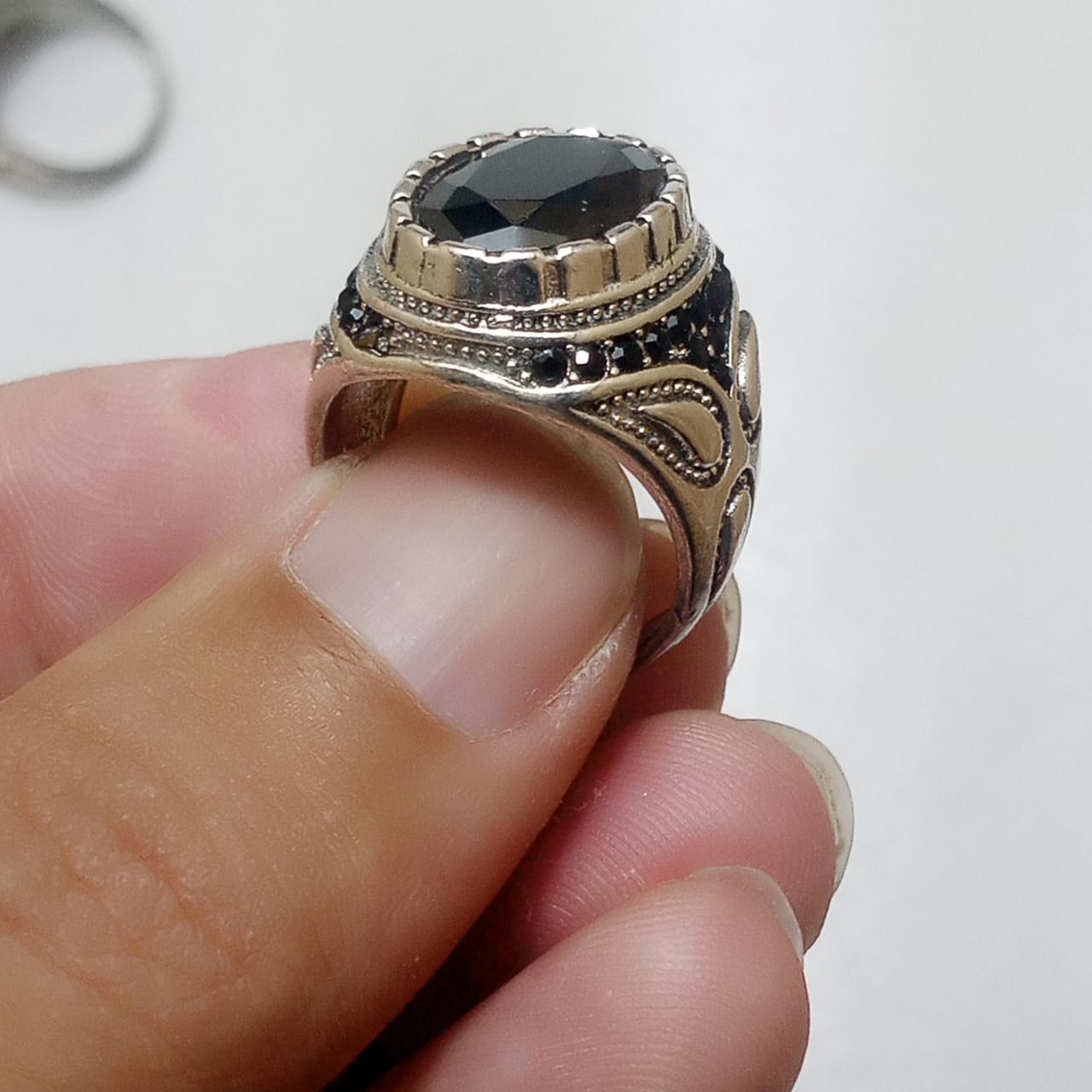 Black Tourmaline Ring | Step Cut | T07