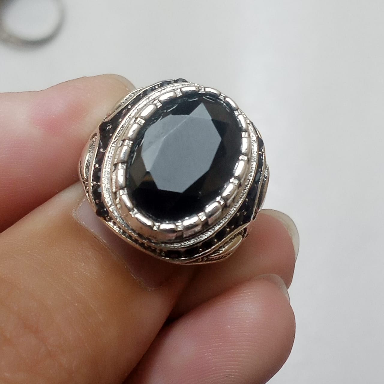 Black Tourmaline Ring | Step Cut | T07