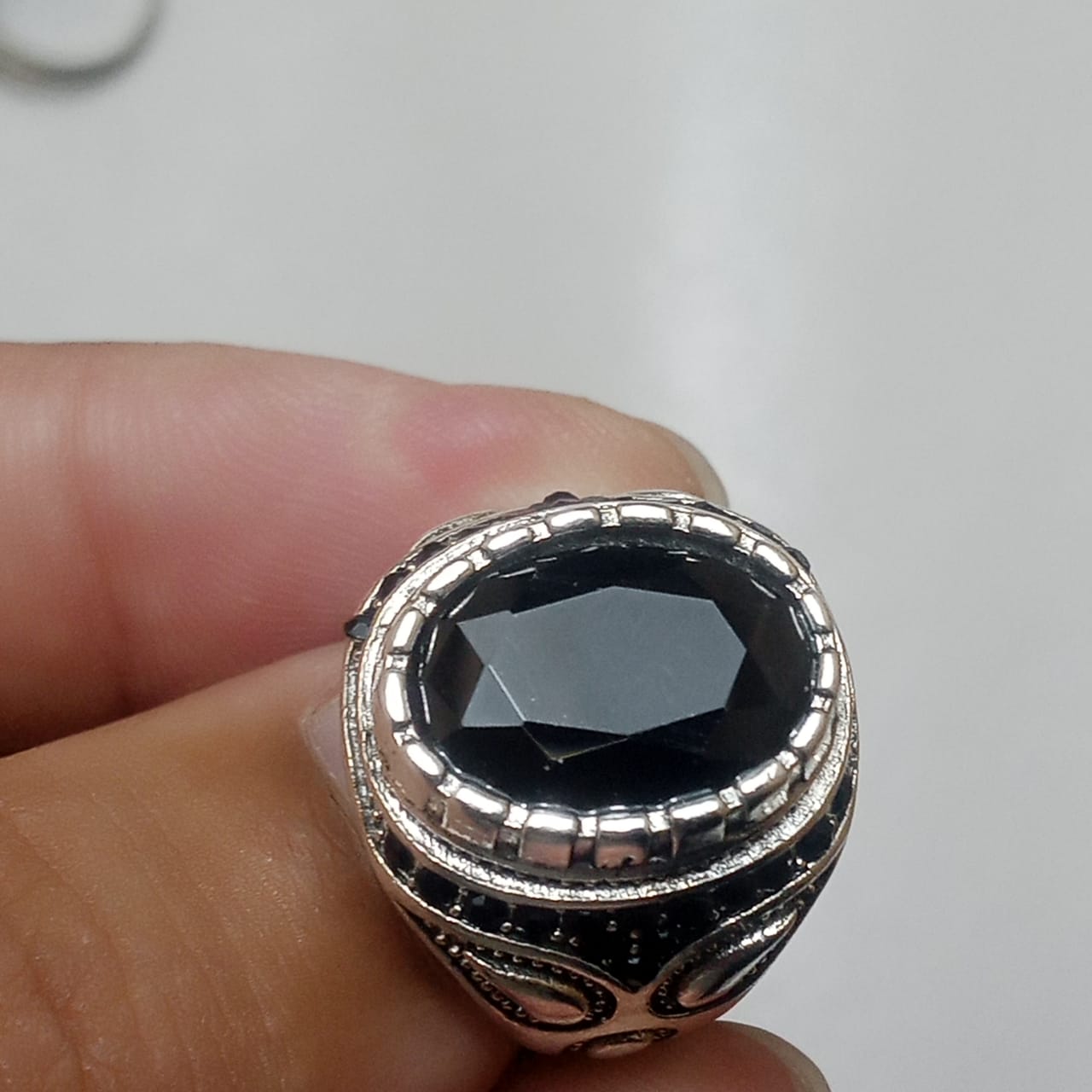 Black Tourmaline Ring | Step Cut | T07