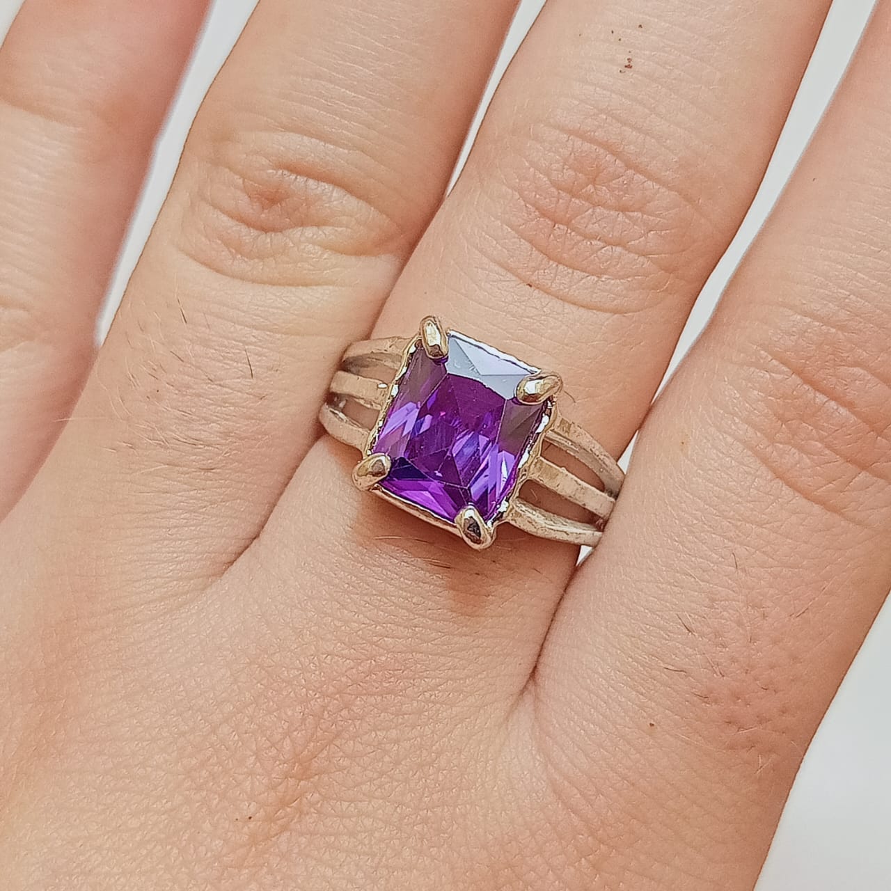 Neelam Ring | Blue Stone Step Cut | CODE N-37