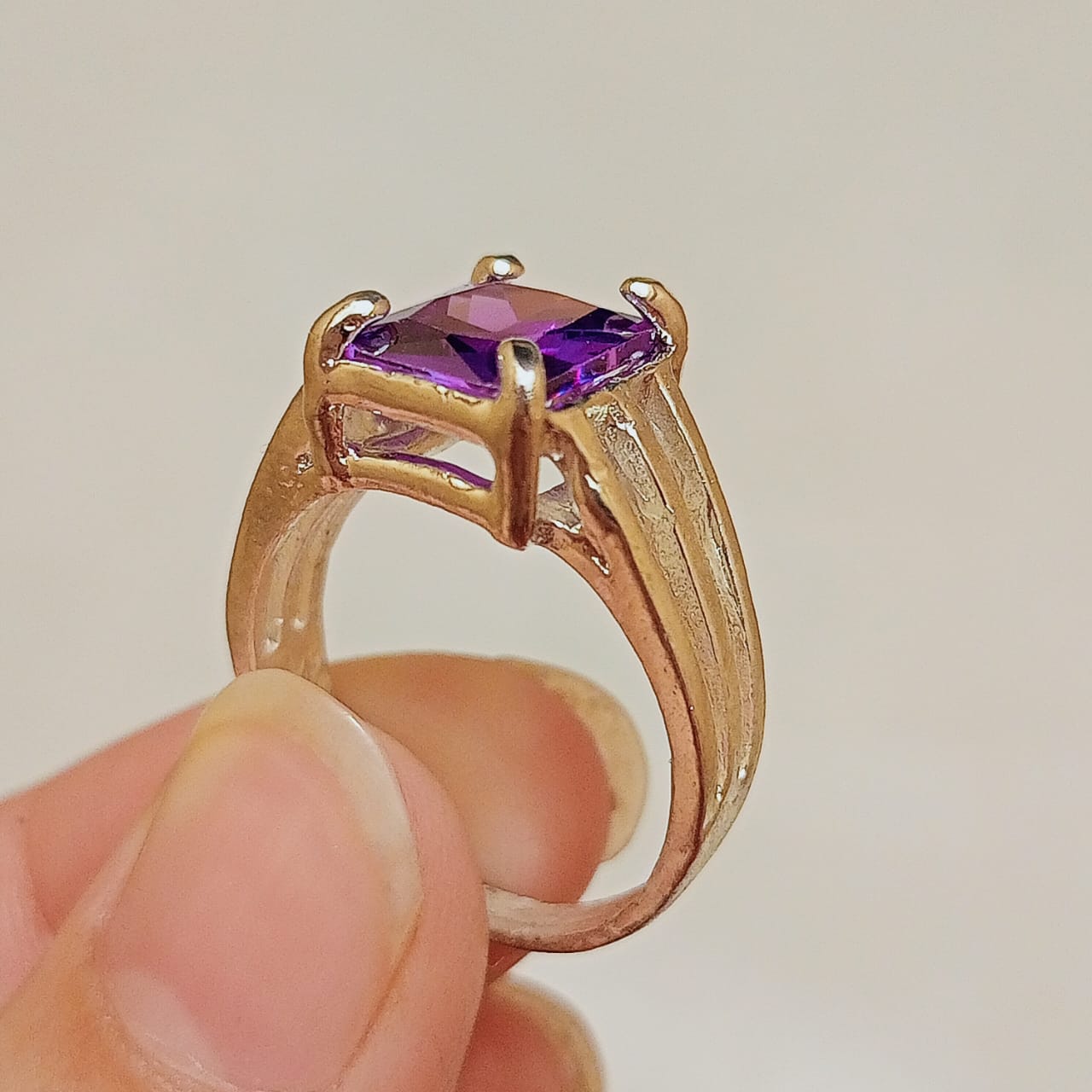 Neelam Ring | Blue Stone Step Cut | CODE N-37