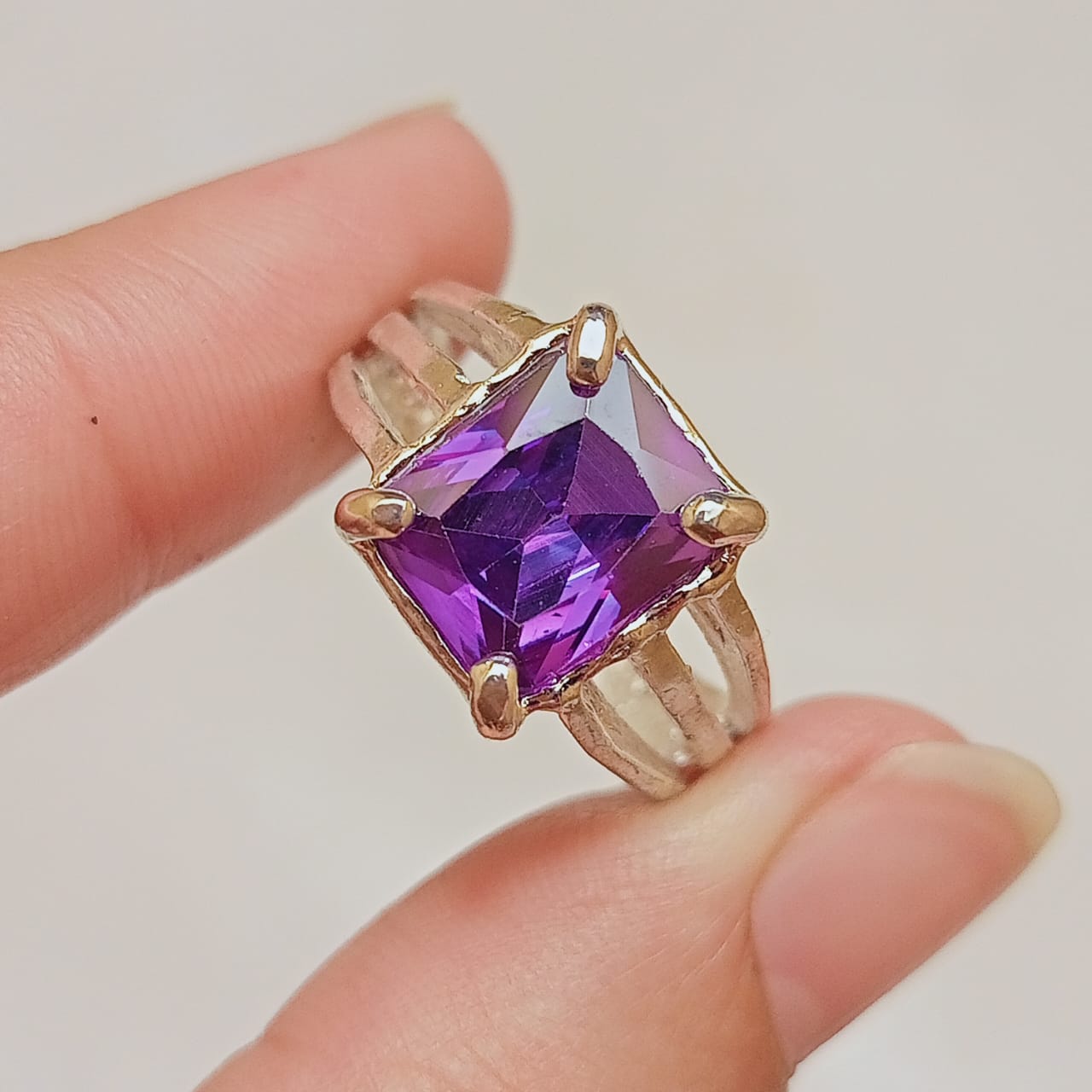 Neelam Ring | Blue Stone Step Cut | CODE N-37
