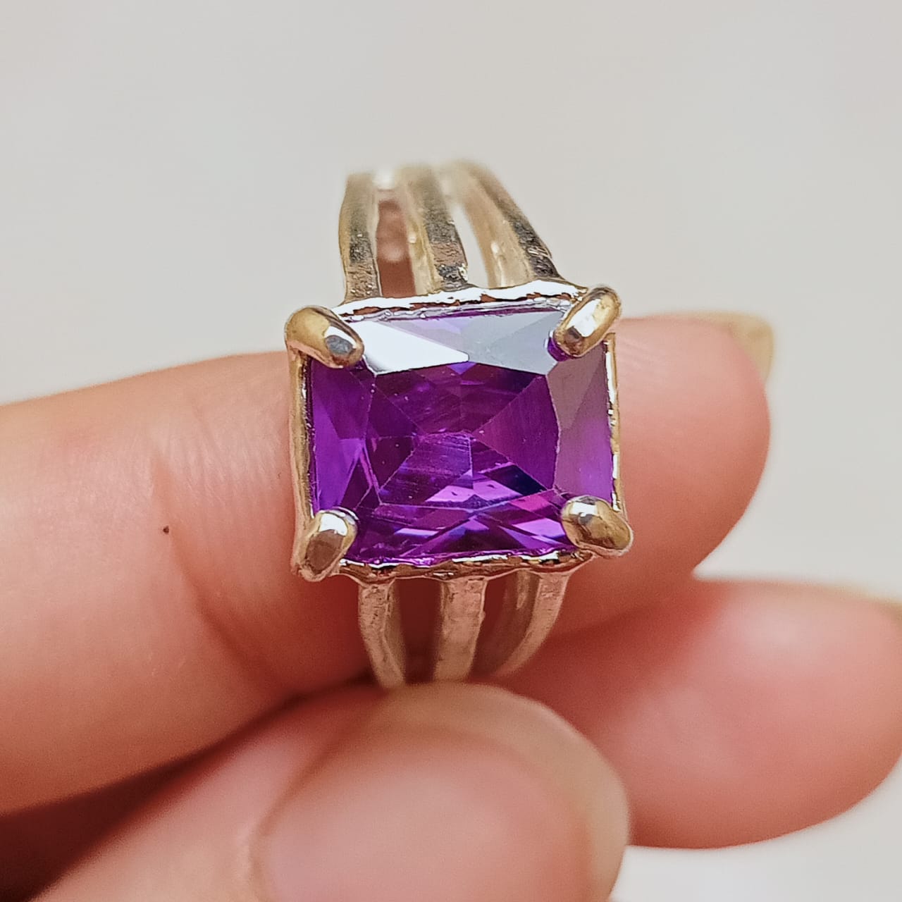 Neelam Ring | Blue Stone Step Cut | CODE N-37
