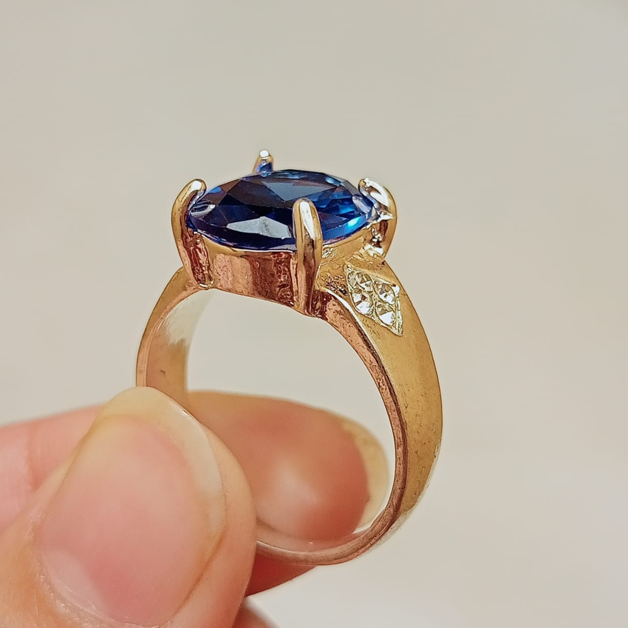 Neelam Ring | Blue Stone Step Cut | CODE N-35