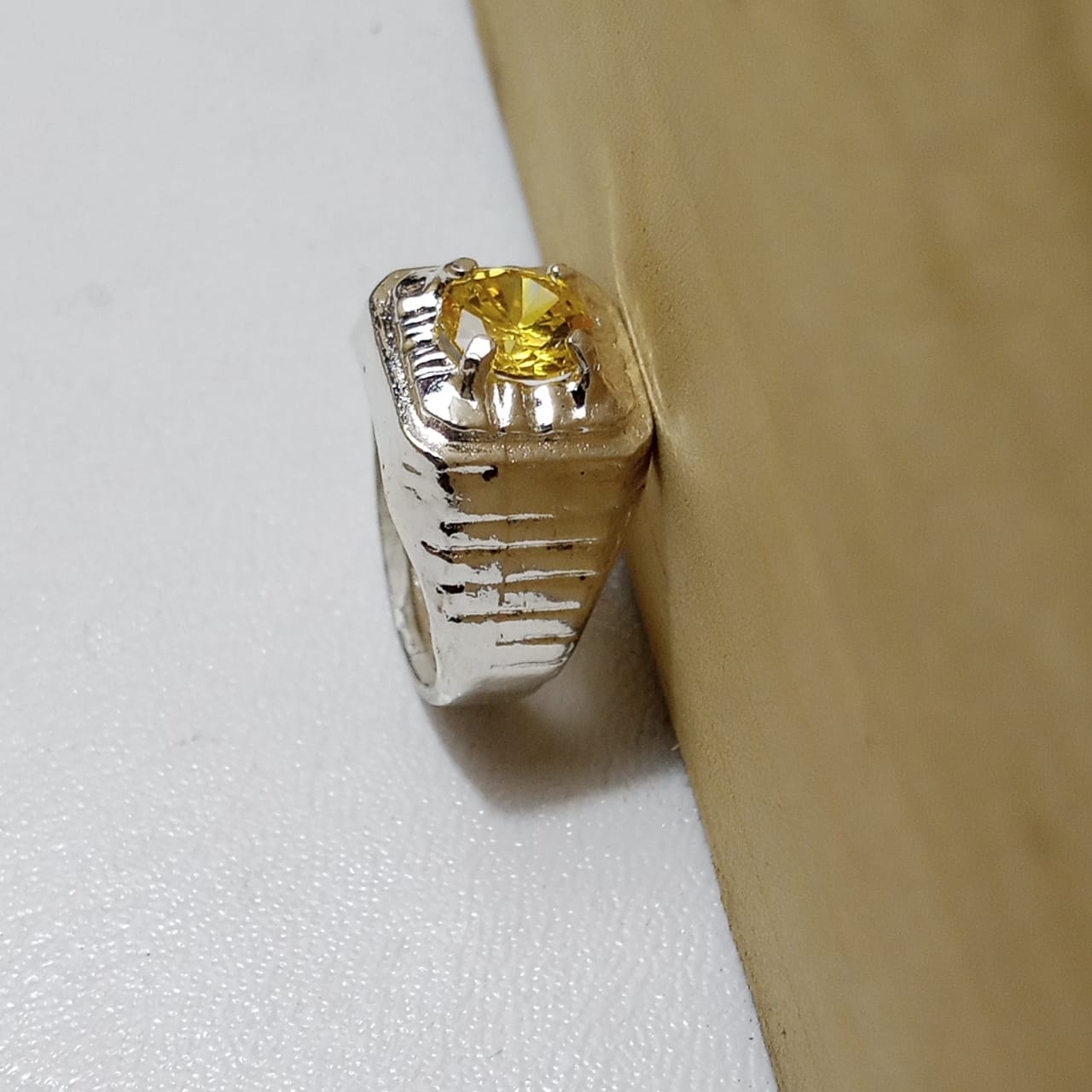 Pukhraj Ring | Diamond Shape Step Cut | CODE P32