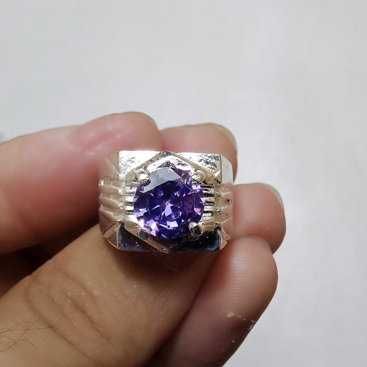 Neelam Ring | Diamond Shape Step Cut | CODE N-32