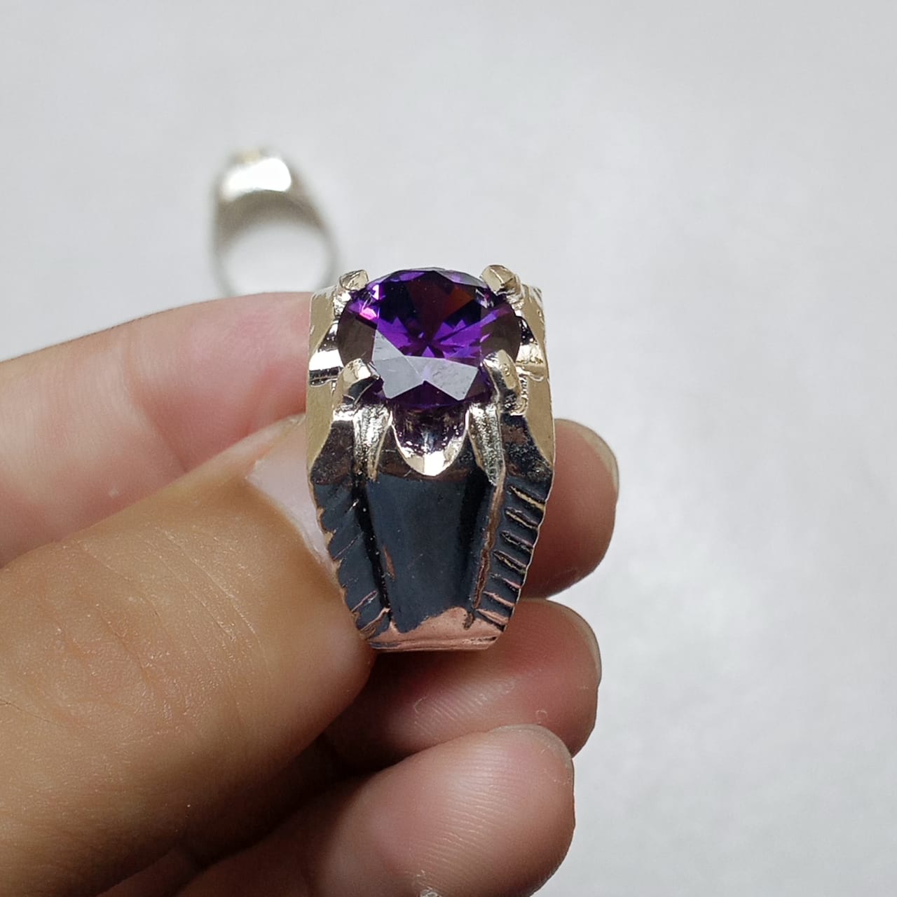 Neelam Ring | Diamond Shape Step Cut | CODE N-33