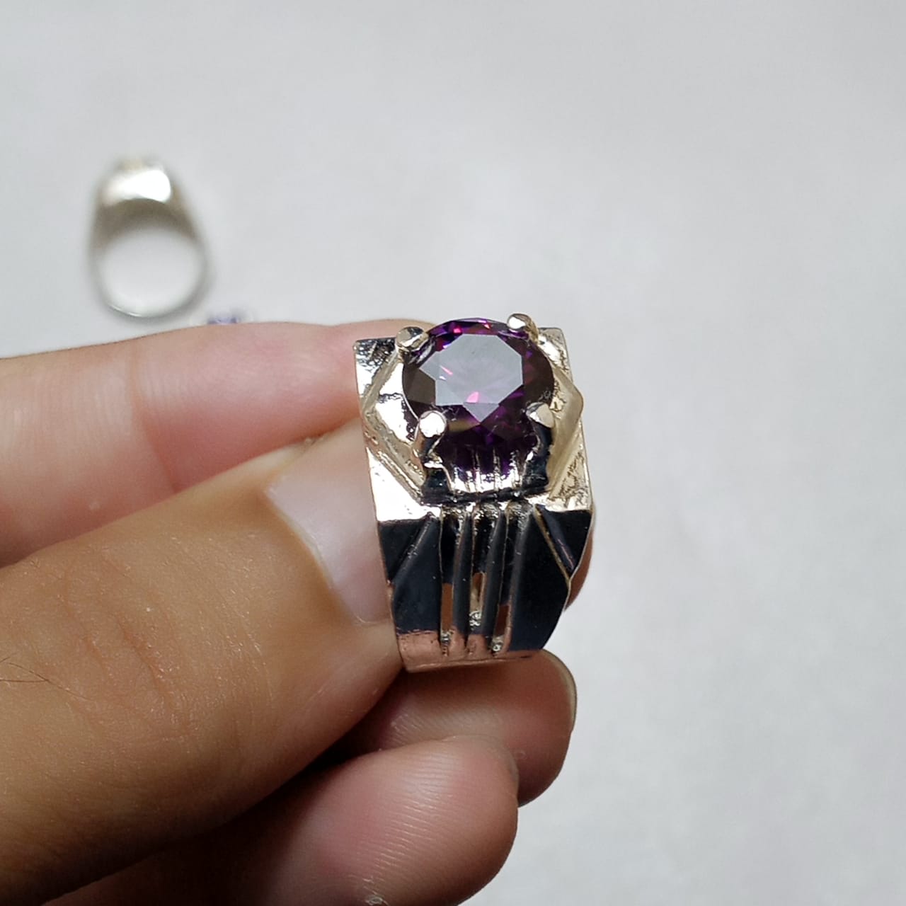 Neelam Ring | Diamond Shape Step Cut | CODE N-31