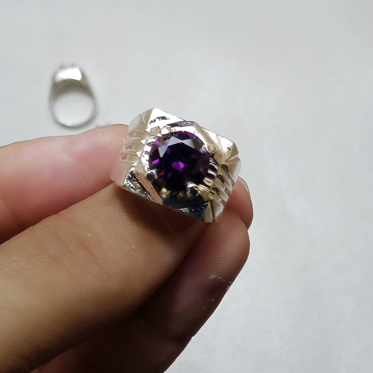 Neelam Ring | Diamond Shape Step Cut | CODE N-31