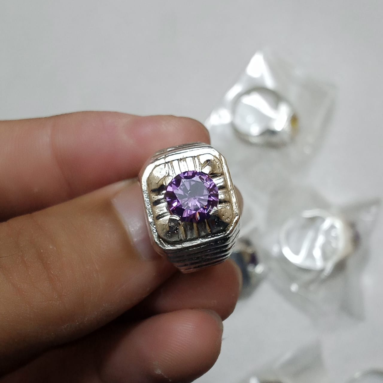 Neelam Ring | Diamond Shape Step Cut | CODE N-34