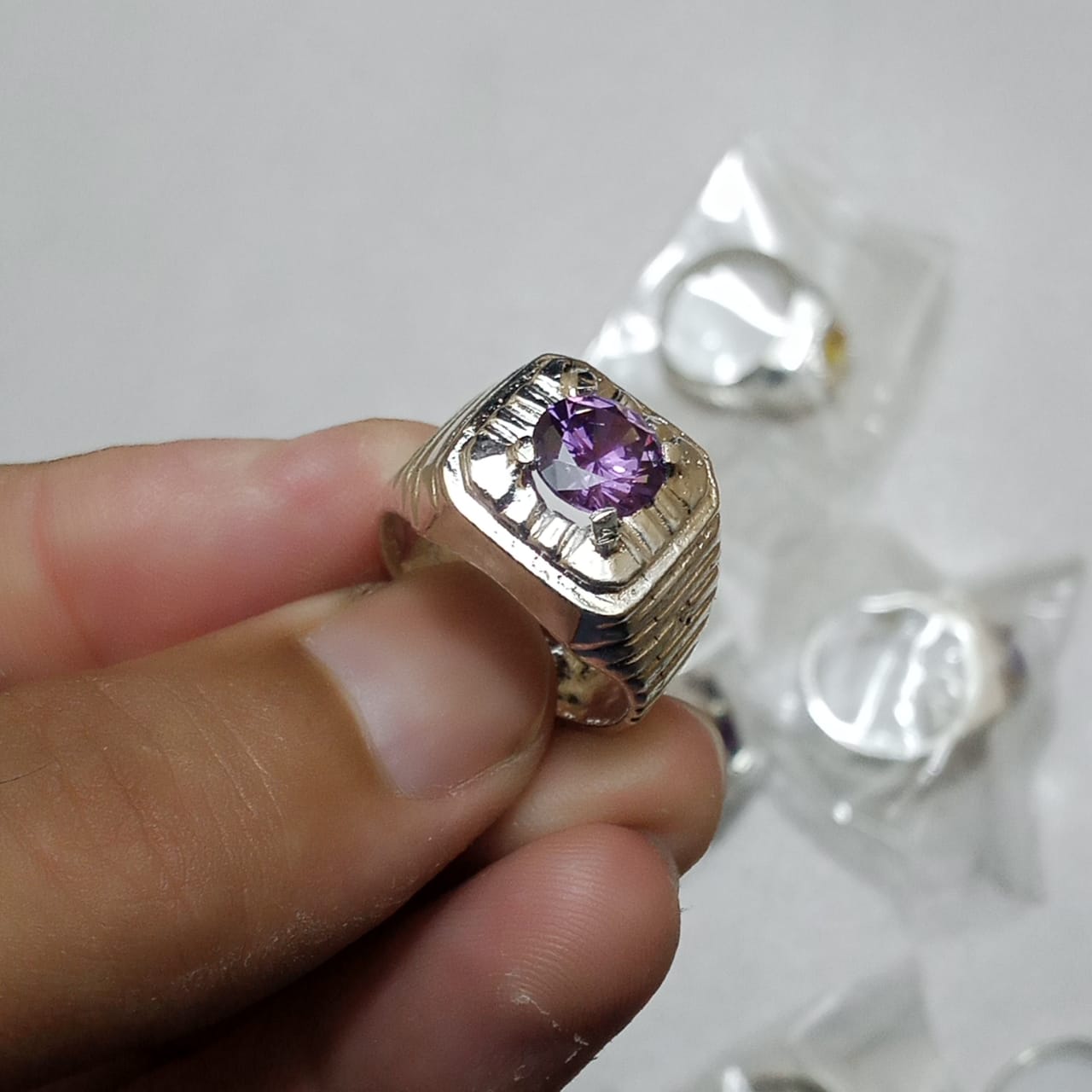 Neelam Ring | Diamond Shape Step Cut | CODE N-34