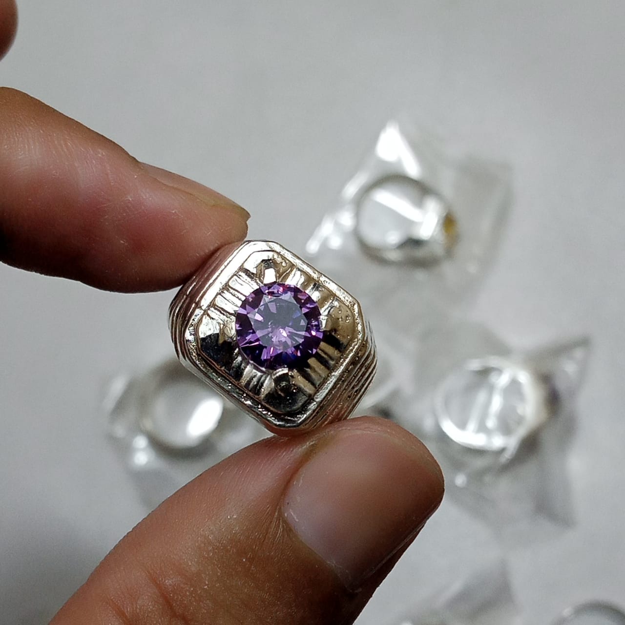 Neelam Ring | Diamond Shape Step Cut | CODE N-34