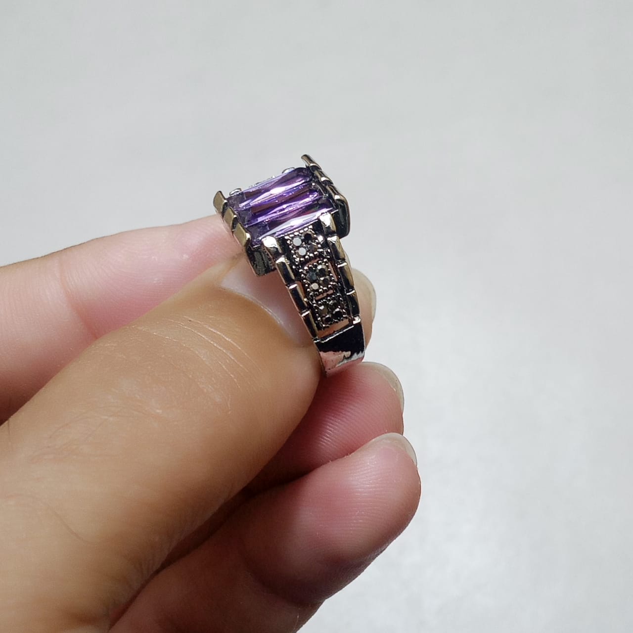 Neelam Ring | Blue Stone Step Cut | CODE N-39