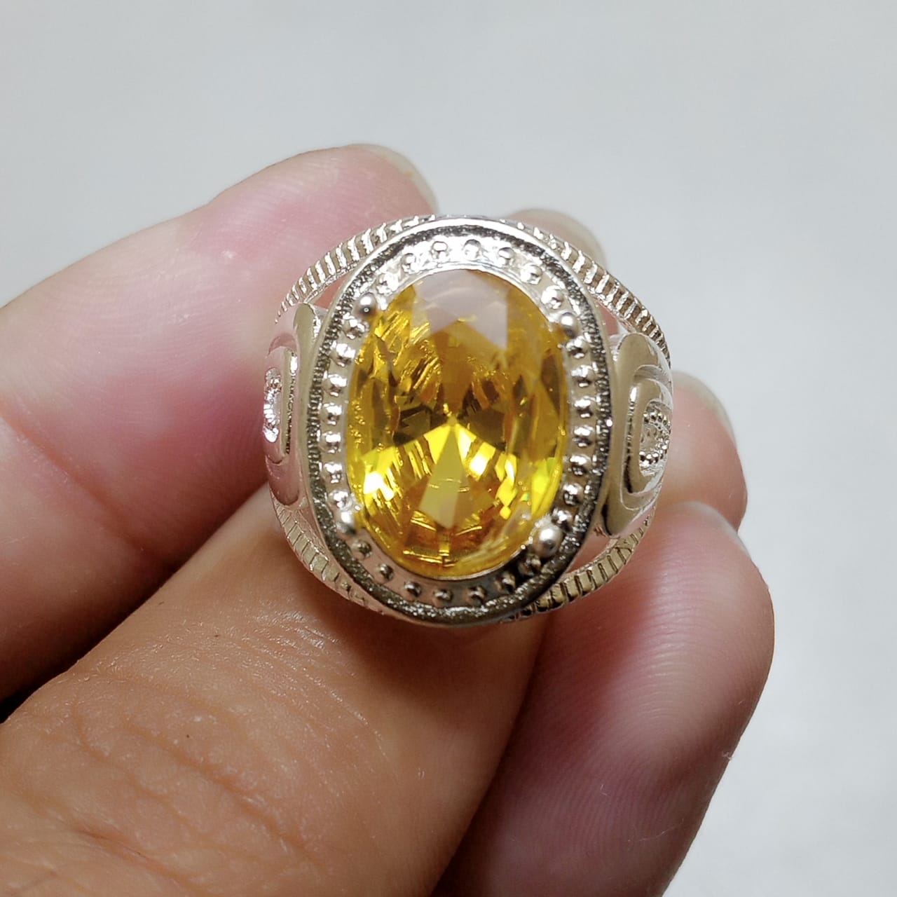 Pukhraj Ring | Turkish Designs | Yellow Sapphire Step Cut | CODE P40