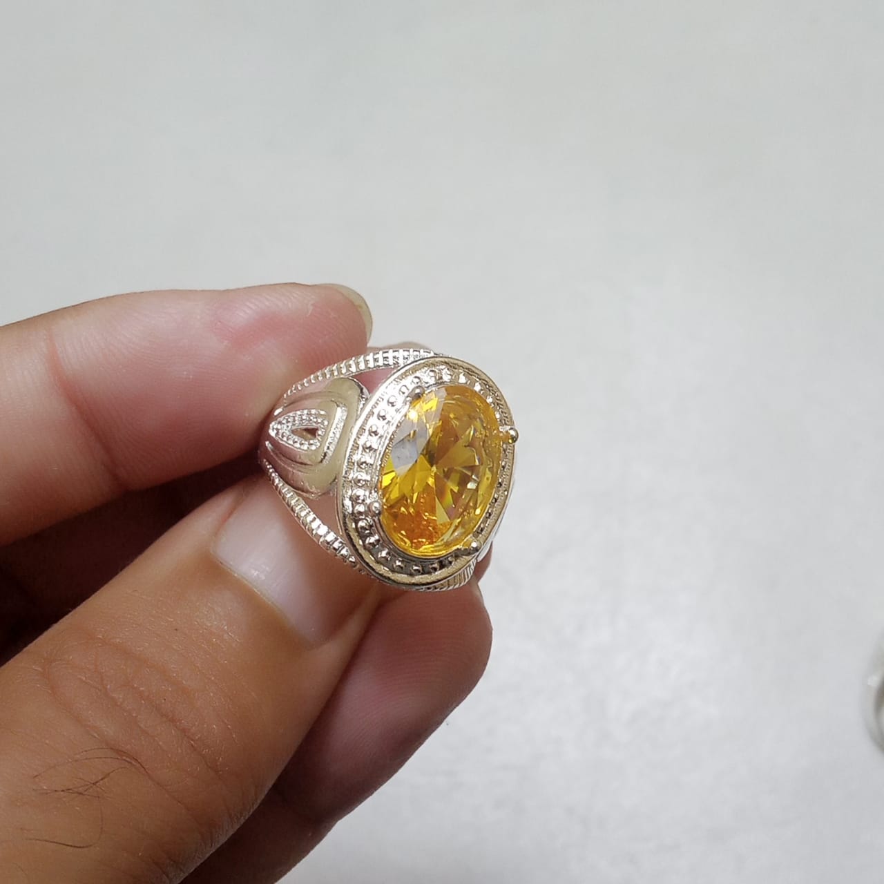 Pukhraj Ring | Turkish Designs | Yellow Sapphire Step Cut | CODE P40